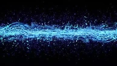 蓝色粒子波浪动态粒子视频的预览图